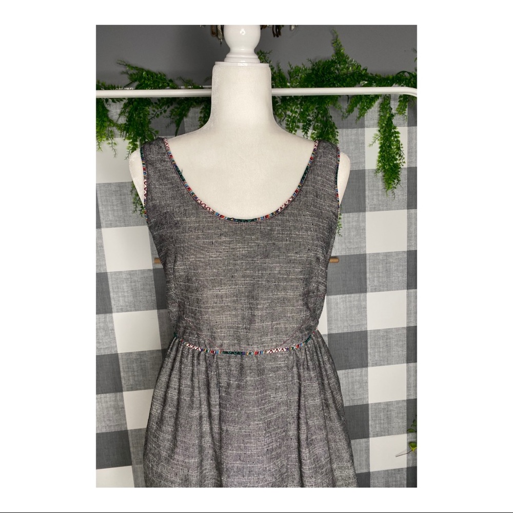 Freeway Gray “Denim” Dress with Embroidery - Picture 3 of 6